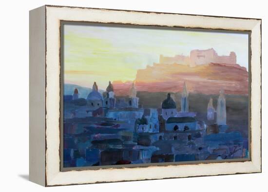 Salzburg at Dusk-Markus Bleichner-Framed Stretched Canvas