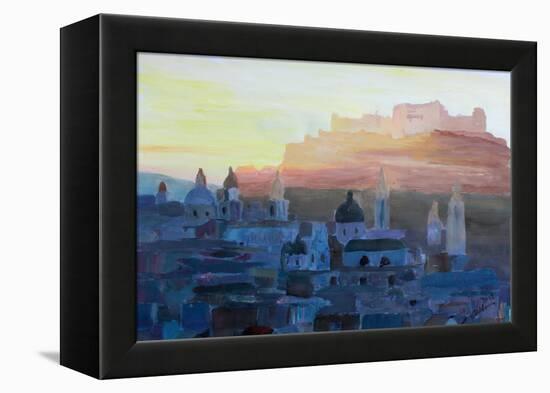 Salzburg at Dusk-Markus Bleichner-Framed Stretched Canvas