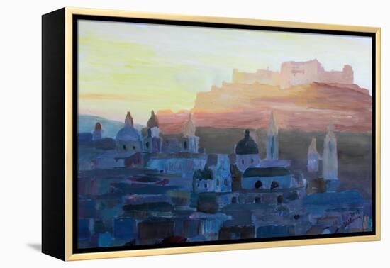 Salzburg at Dusk-Markus Bleichner-Framed Stretched Canvas