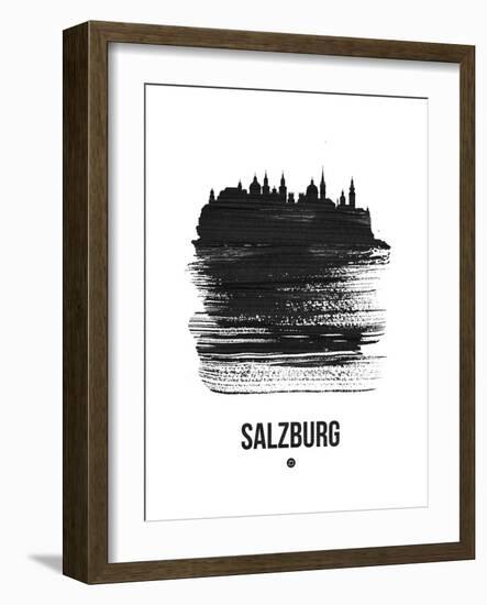 Salzburg Skyline Brush Stroke - Black-NaxArt-Framed Art Print