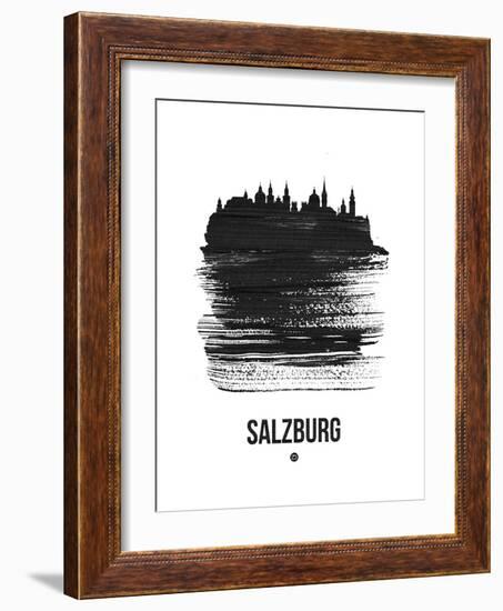 Salzburg Skyline Brush Stroke - Black-NaxArt-Framed Art Print