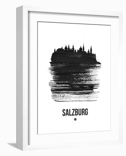 Salzburg Skyline Brush Stroke - Black-NaxArt-Framed Art Print