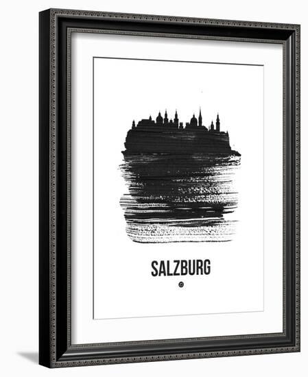 Salzburg Skyline Brush Stroke - Black-NaxArt-Framed Art Print