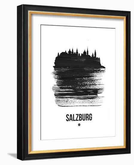 Salzburg Skyline Brush Stroke - Black-NaxArt-Framed Art Print