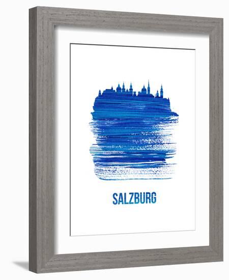 Salzburg Skyline Brush Stroke - Blue-NaxArt-Framed Art Print