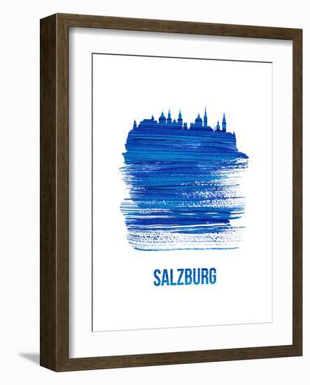 Salzburg Skyline Brush Stroke - Blue-NaxArt-Framed Art Print