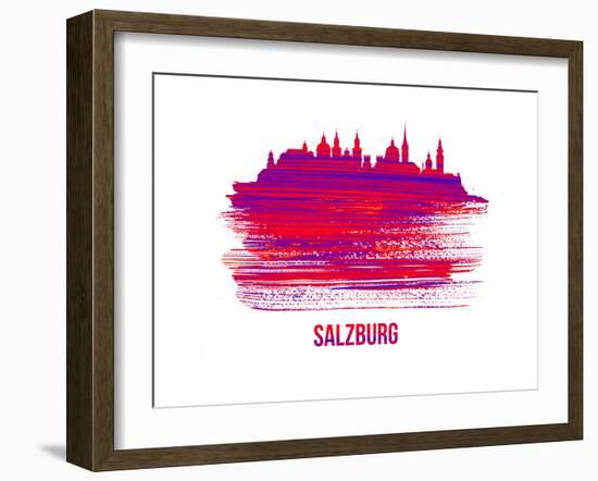 Salzburg Skyline Brush Stroke - Red-NaxArt-Framed Art Print