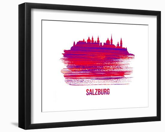 Salzburg Skyline Brush Stroke - Red-NaxArt-Framed Art Print