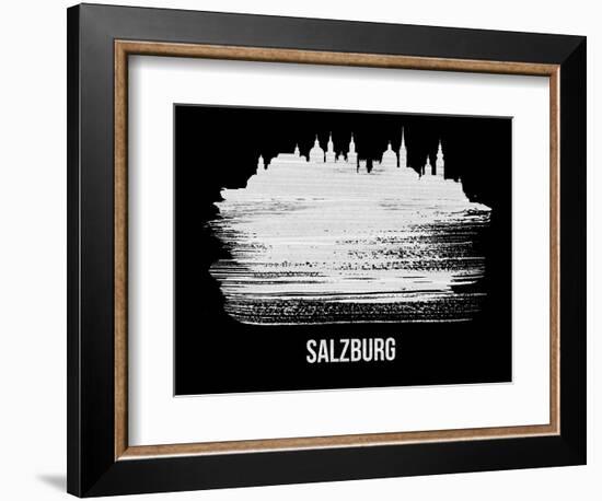 Salzburg Skyline Brush Stroke - White-NaxArt-Framed Art Print