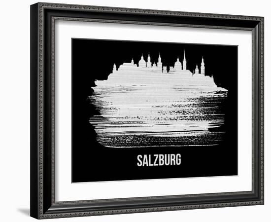 Salzburg Skyline Brush Stroke - White-NaxArt-Framed Art Print