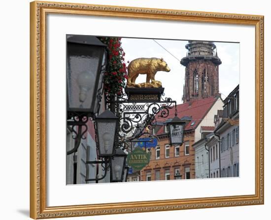 Salzstravue and Minster, Old Town, Freiburg, Baden-Wurttemberg, Germany, Europe-Hans Peter Merten-Framed Photographic Print