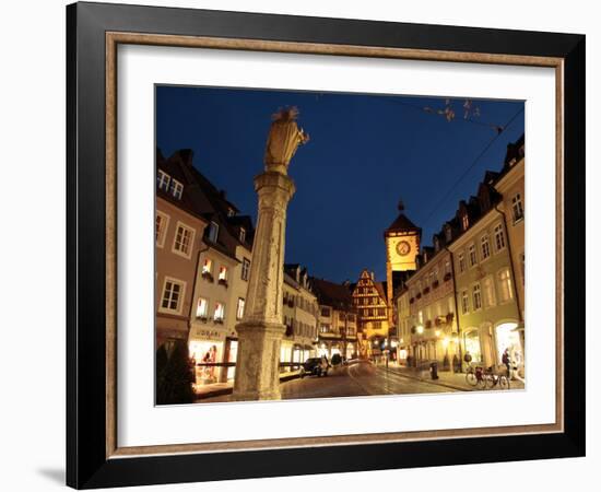 Salzstravue and Schwabentor, Old Town, Freiburg, Baden-Wurttemberg, Germany, Europe-Hans Peter Merten-Framed Photographic Print