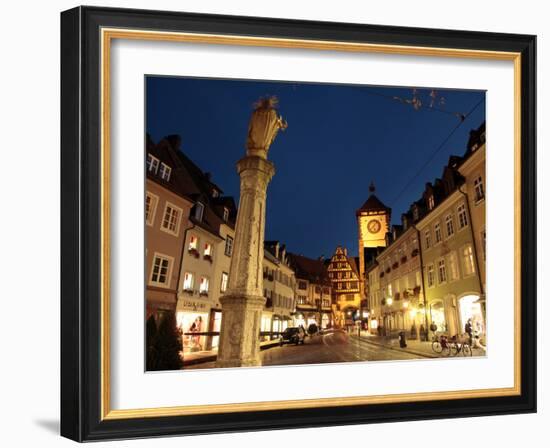 Salzstravue and Schwabentor, Old Town, Freiburg, Baden-Wurttemberg, Germany, Europe-Hans Peter Merten-Framed Photographic Print