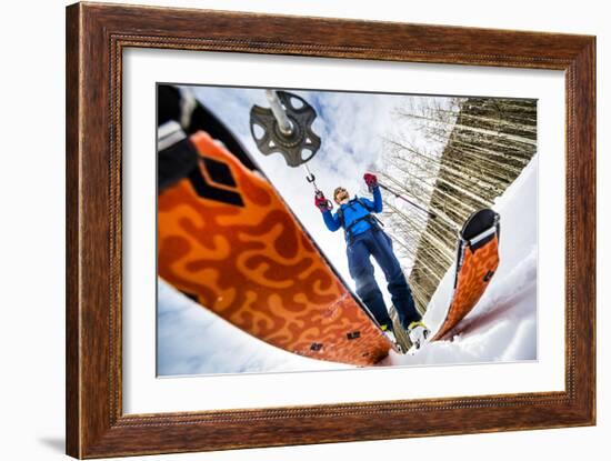 Sam Feuerborn Goes For A Ski Tour In The Backcountry Of Ouray, Colorado-Dan Holz-Framed Photographic Print