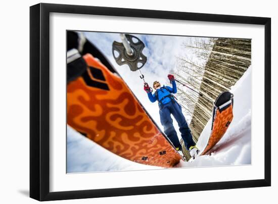 Sam Feuerborn Goes For A Ski Tour In The Backcountry Of Ouray, Colorado-Dan Holz-Framed Photographic Print