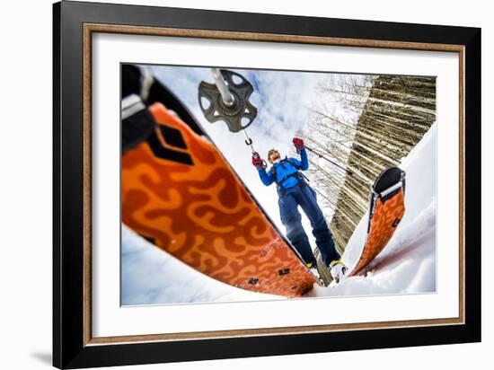 Sam Feuerborn Goes For A Ski Tour In The Backcountry Of Ouray, Colorado-Dan Holz-Framed Photographic Print