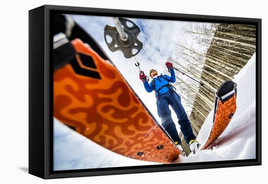 Sam Feuerborn Goes For A Ski Tour In The Backcountry Of Ouray, Colorado-Dan Holz-Framed Premier Image Canvas