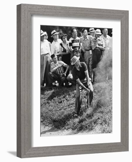 Sam Snead Makes an Iron Shot from the Side of a Sand Trap-null-Framed Photo