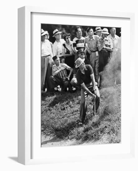 Sam Snead Makes an Iron Shot from the Side of a Sand Trap-null-Framed Photo