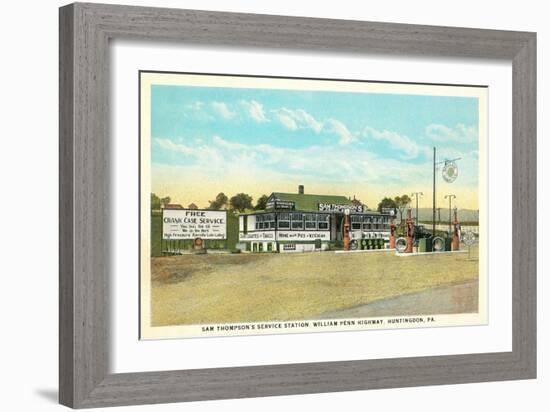 Sam Thompson Service Station, Huntingdon, PA-null-Framed Art Print