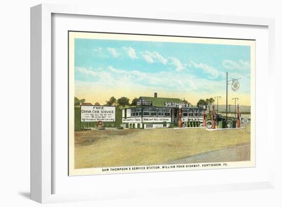 Sam Thompson Service Station, Huntingdon, PA-null-Framed Art Print