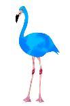 Vibrant Dark Blue Flamingo Bird Low Poly Triangle Vector Image-Samantha Jo Czerpak-Stretched Canvas