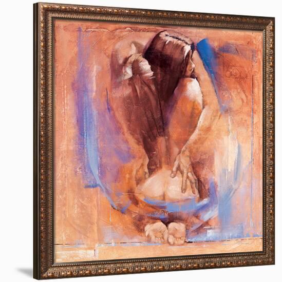 Samantha with Blossom-Talantbek Chekirov-Framed Art Print