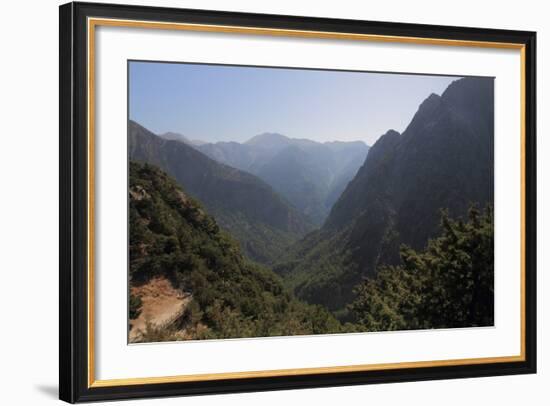 Samaria Gorge from Lookout, Crete, Greek Islands, Greece, Europe-Rolf Richardson-Framed Photographic Print