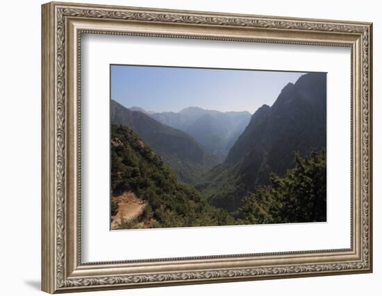 Samaria Gorge from Lookout, Crete, Greek Islands, Greece, Europe-Rolf Richardson-Framed Photographic Print