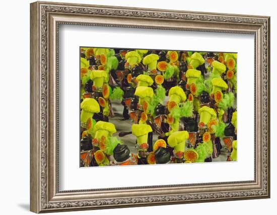 Samba Parade at Sambadrome During Carnival, Rio de Janeiro, Brazil-Keren Su-Framed Photographic Print