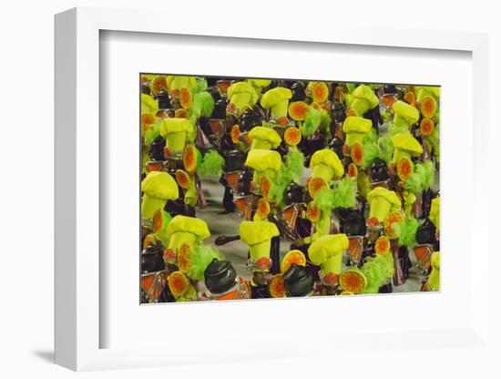 Samba Parade at Sambadrome During Carnival, Rio de Janeiro, Brazil-Keren Su-Framed Photographic Print