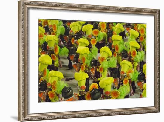 Samba Parade at Sambadrome During Carnival, Rio de Janeiro, Brazil-Keren Su-Framed Photographic Print