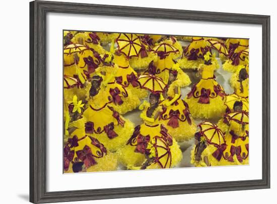 Samba Parade at Sambadrome During Carnival, Rio de Janeiro, Brazil-Keren Su-Framed Photographic Print