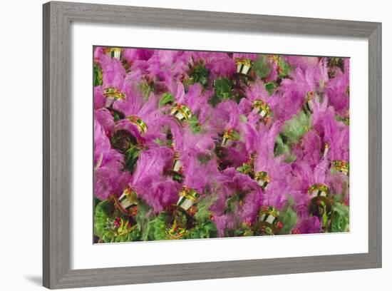 Samba Parade at Sambadrome During Carnival, Rio de Janeiro, Brazil-Keren Su-Framed Photographic Print