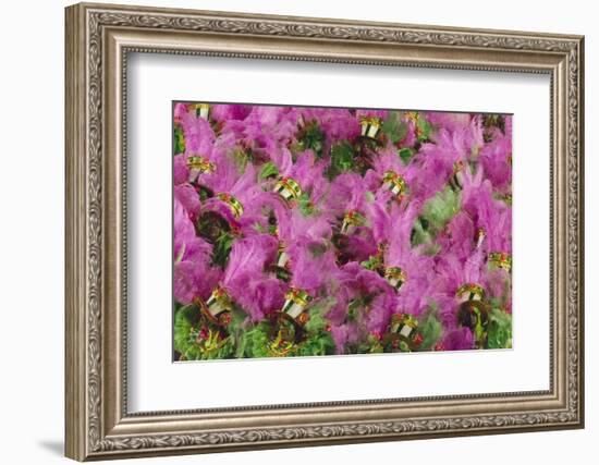 Samba Parade at Sambadrome During Carnival, Rio de Janeiro, Brazil-Keren Su-Framed Photographic Print