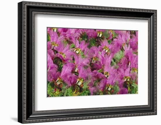 Samba Parade at Sambadrome During Carnival, Rio de Janeiro, Brazil-Keren Su-Framed Photographic Print