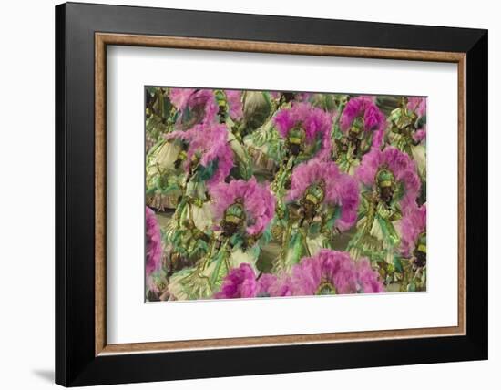 Samba Parade at Sambadrome During Carnival, Rio de Janeiro, Brazil-Keren Su-Framed Photographic Print