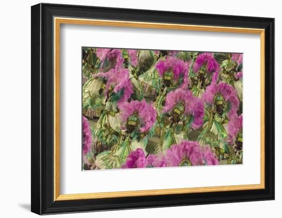 Samba Parade at Sambadrome During Carnival, Rio de Janeiro, Brazil-Keren Su-Framed Photographic Print