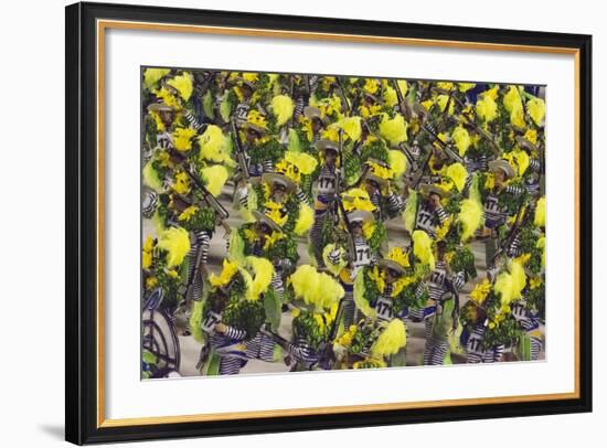 Samba Parade at Sambadrome During Carnival, Rio de Janeiro, Brazil-Keren Su-Framed Photographic Print