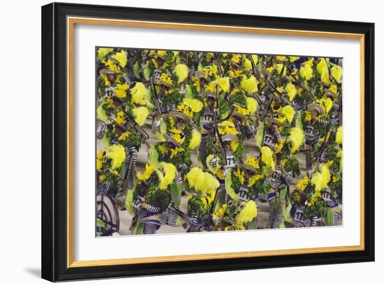 Samba Parade at Sambadrome During Carnival, Rio de Janeiro, Brazil-Keren Su-Framed Photographic Print