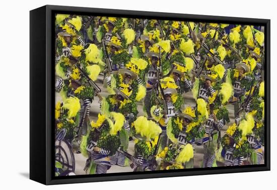 Samba Parade at Sambadrome During Carnival, Rio de Janeiro, Brazil-Keren Su-Framed Premier Image Canvas