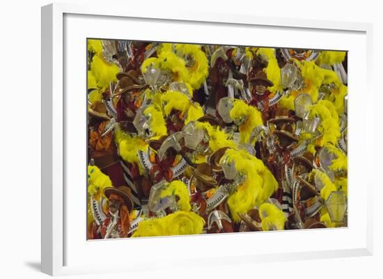 Samba Parade at Sambadrome During Carnival, Rio de Janeiro, Brazil-Keren Su-Framed Photographic Print