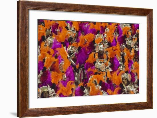 Samba Parade at Sambadrome During Carnival, Rio de Janeiro, Brazil-Keren Su-Framed Photographic Print