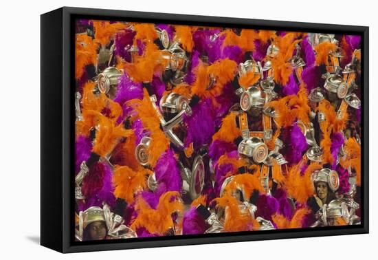 Samba Parade at Sambadrome During Carnival, Rio de Janeiro, Brazil-Keren Su-Framed Premier Image Canvas