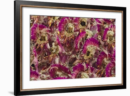 Samba Parade at Sambadrome During Carnival, Rio de Janeiro, Brazil-Keren Su-Framed Photographic Print