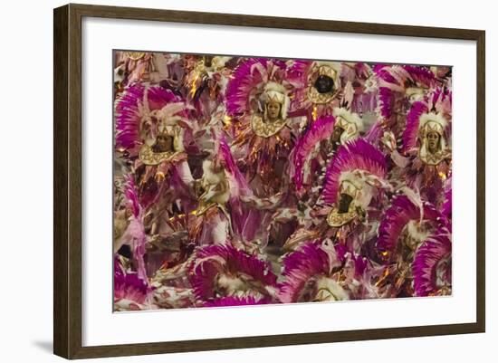 Samba Parade at Sambadrome During Carnival, Rio de Janeiro, Brazil-Keren Su-Framed Photographic Print