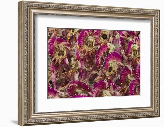 Samba Parade at Sambadrome During Carnival, Rio de Janeiro, Brazil-Keren Su-Framed Photographic Print