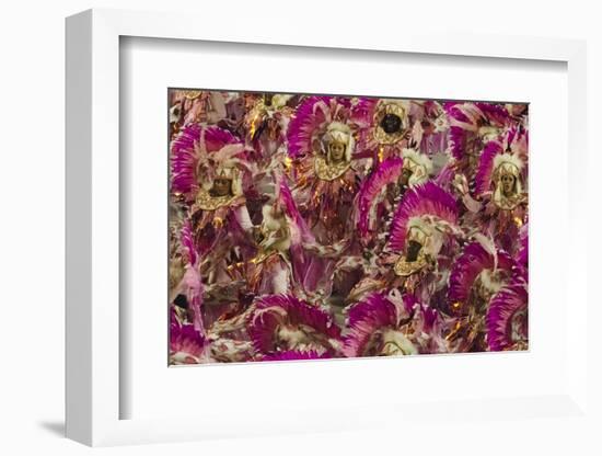 Samba Parade at Sambadrome During Carnival, Rio de Janeiro, Brazil-Keren Su-Framed Photographic Print