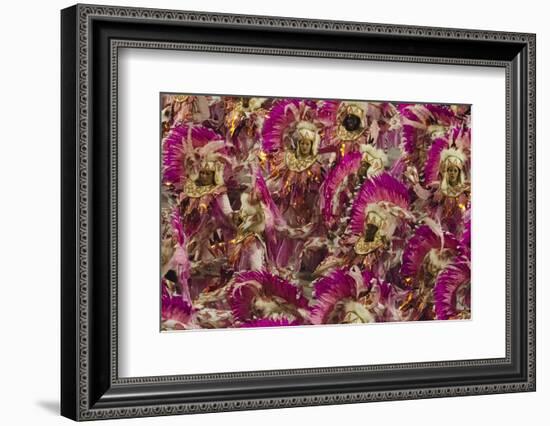 Samba Parade at Sambadrome During Carnival, Rio de Janeiro, Brazil-Keren Su-Framed Photographic Print