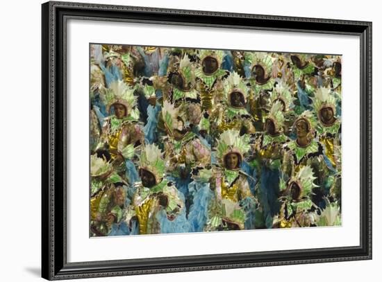 Samba Parade at Sambadrome During Carnival, Rio de Janeiro, Brazil-Keren Su-Framed Photographic Print